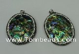 CGP309 35*45mm oval abalone shell pendants wholesale