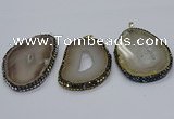 CGP3090 40*50mm - 50*60mm freeform druzy agate pendants