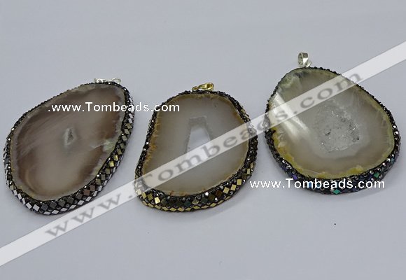 CGP3090 40*50mm - 50*60mm freeform druzy agate pendants