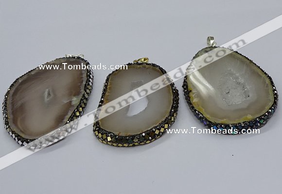 CGP3091 60*70mm - 70*80mm freeform druzy agate pendants