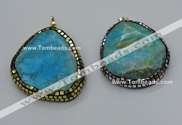 CGP3093 40*50mm - 50*65mm freeform agate gemstone pendants