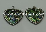 CGP310 40*40mm heart abalone shell pendants wholesale