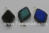 CGP3103 25*40mm diamond druzy agate pendants wholesale