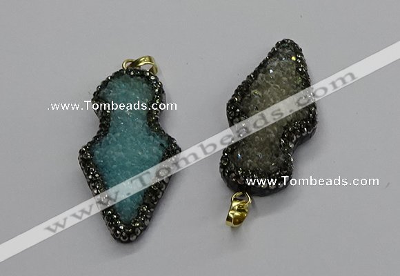 CGP3107 22*50mm arrowhead druzy agate pendants wholesale