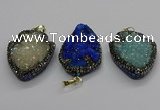 CGP3112 30*45mm arrowhead druzy agate pendants wholesale