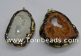 CGP3118 45*65mm - 55*70mm freeform druzy agate pendants