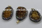 CGP3127 30*50mm - 35*55mm freeform druzy agate pendants