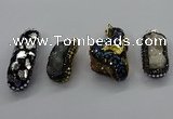 CGP3129 20*40mm - 25*45mm freeform druzy agate pendants