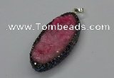 CGP3131 25*50mm - 25*55mm oval druzy agate pendants wholesale