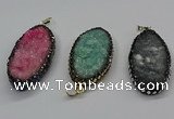 CGP3133 25*50mm - 25*55mm oval druzy agate pendants wholesale