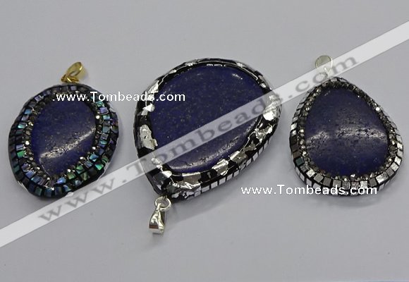 CGP3146 30*45mm - 45*55mm freeform lapis lazuli pendants