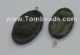 CGP3150 35*50mm - 40*60mm oval labradorite gemstone pendants