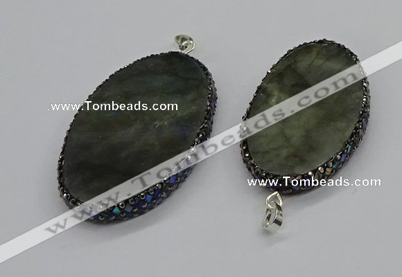 CGP3150 35*50mm - 40*60mm oval labradorite gemstone pendants