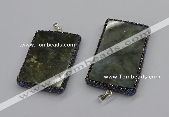 CGP3151 35*50mm - 40*60mm rectangle labradorite gemstone pendants