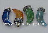 CGP3167 20*50mm - 25*55mm horn agate gemstone pendants