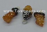 CGP3188 15*20mm - 15*35mm nuggets plated druzy quartz pendants