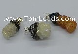 CGP3189 15*20mm - 15*35mm nuggets plated druzy quartz pendants