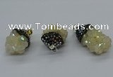 CGP3193 20*30mm - 25*40mm nuggets plated druzy quartz pendants