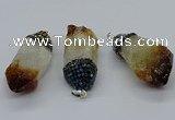 CGP3208 25*45mm - 28*50mm nuggets citrine gemstone pendants