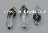 CGP3218 12*55mm - 15*45mm sticks white crystal pendants