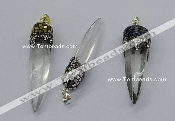 CGP3223 12*45mm - 15*55mm sticks white crystal pendants