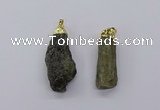 CGP3268 15*40mm - 20*55mm nuggets green kyanite pendants