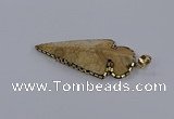 CGP3287 25*55mm - 28*55mm arrowhead agate pendants wholesale