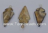 CGP3289 25*55mm - 28*55mm arrowhead agate pendants wholesale