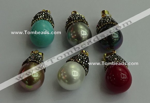 CGP329 15*25mm - 15*30mm teardrop pearl shell pendants wholesale