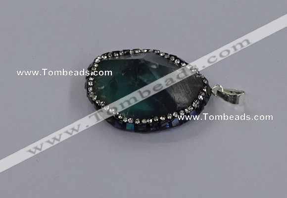 CGP3292 25*30mm - 30*35mm faceted freeform fluorite pendants