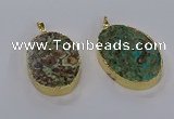 CGP3333 35*40mm - 35*50mm oval ocean agate pendants