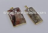 CGP3334 25*50mm - 35*55mm rectangle crazy lace agate pendants