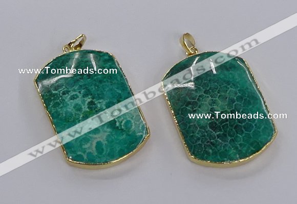 CGP3338 35*45mm - 35*50mm fossil coral pendants wholesale