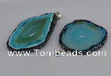 CGP3398 45*50mm - 45*60mm freeform druzy agate pendants