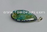 CGP3402 30*40mm - 30*45mm faceted flat teardrop agate pendants
