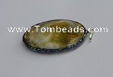 CGP3407 35*50mm faceted oval agate pendants wholesale