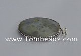 CGP3410 35*50mm faceted oval agate pendants wholesale