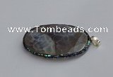 CGP3412 35*50mm faceted oval agate pendants wholesale