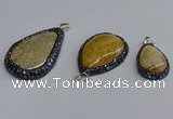 CGP3415 22*35mm - 35*50mm flat teardrop fossil coral pendants