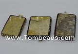 CGP3423 35*60mm - 40*50mm rectangle fossil coral pendants