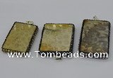 CGP3423 35*60mm - 40*50mm rectangle fossil coral pendants