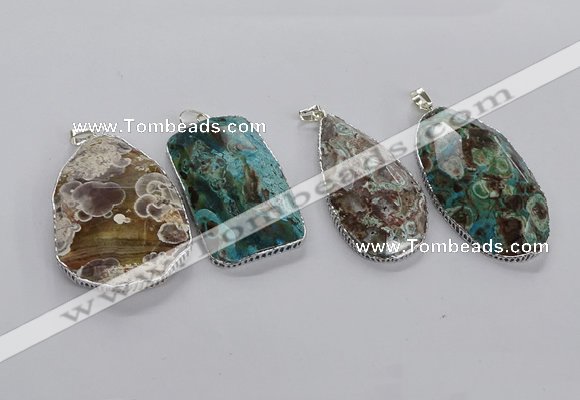 CGP3465 30*40mm - 35*55mm freeform ocean agate pendants