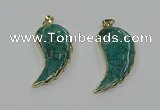 CGP3496 22*45mm - 25*50mm wing-shaped fossil coral pendants