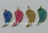 CGP3497 22*45mm - 25*50mm wing-shaped fossil coral pendants