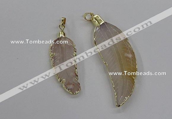 CGP3513 20*45mm - 25*65mm wing-shaped agate pendants