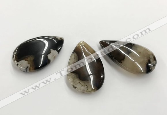 CGP3521 30*45mm - 32*50mm flat teardrop sakura agate slab pendants