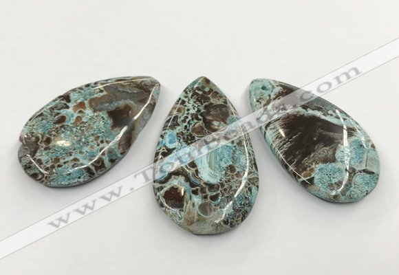 CGP3531 33*55mm - 38*65mm flat teardrop ocean agate slab pendants