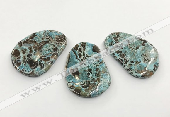 CGP3532 38*55mm - 40*58mm freeform ocean agate slab pendants