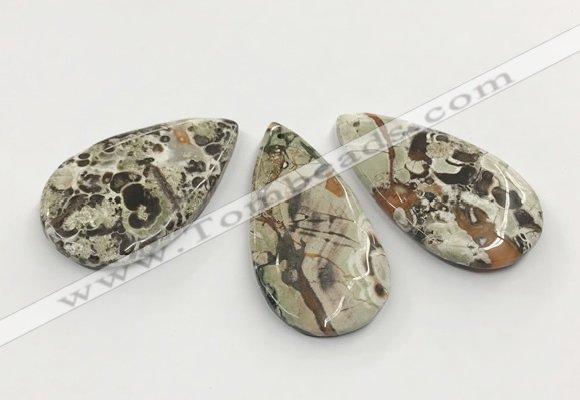 CGP3537 32*58mm - 35*62mm flat teardrop ocean agate slab pendants