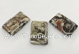 CGP3538 28*42mm - 32*48mm rectangle ocean agate slab pendants